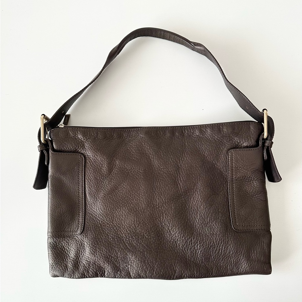 VINTAGE HOBO International Chocolate Brown Pebbled Leather Slouchy Shoulder Bag